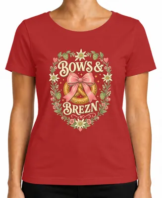 Imagen del producto de Bows & Brezn: Traje tradicional alemán para (Wiesn). Camiseta de mujer, diseño tradicional, color rojo, talla M. Incluye pantalones de cuero (Lederhose)