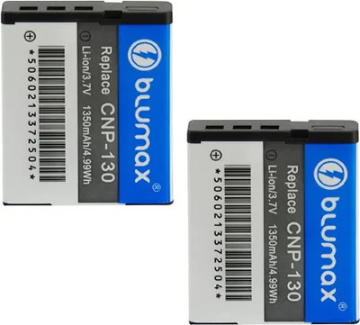 Produktbild von 2x Blumax Akku | für Casio NP-130 Digitalkamera | Kapazität 1350mAh  |Spannung 3,7Volt | Video- und  Kamerazubehör