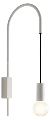 Imagen del producto de Zafferano - Lámpara de pared Filo, orientable 200°, metal lacado, bombilla E27 máx. 60 W incluida, H 110 cm - Blanco
