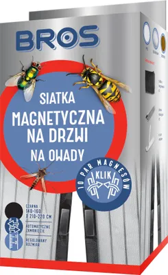 Zdjęcie produktu dla Bros Siatka magnetyczna na drzwi na owady Czarna 100x220