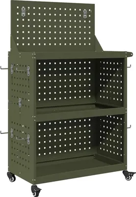 Image de Chariot à outils avec étagère Vert olive 65 x 35 x 111 cm