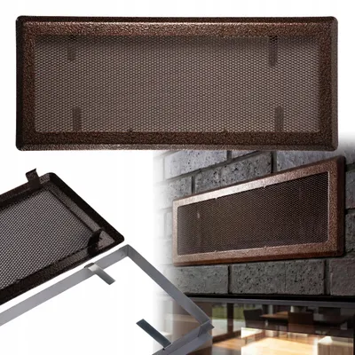 Immagine prodotto di Griglia di ventilazione per camino 16 x 45 cm, metallo verniciato, rame