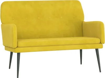 Obrázek produktu pro vidaXL Lavice žlutá 108x79x79 cm Velvet