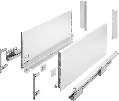 Produktbild von GTV Schubladensystem AXIS PRO, Schubkastengarnitur mit Vollauszug und integriete Dämpfung,  Weiss, Belastbarkeit bis 40 kg, Soft-Close, Den freien Zugang, Breite: 500 mm, Höhe: 200 mm