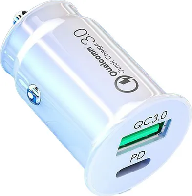 Produktbild von MMOBIEL Auto Ladegerät USB-C und USB-A - 36W Zigarettenanzünder KFZ Adapter Mini - Weiß