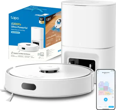 Image de Tapo RV30 Max Plus : robot aspirateur avec fonction de nettoyage et vidage automatique