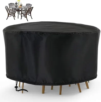 Produktbild von Solidchoice – Runde Gartenmöbelbezüge aus wasserdichtem Material, 110 x 185 cm