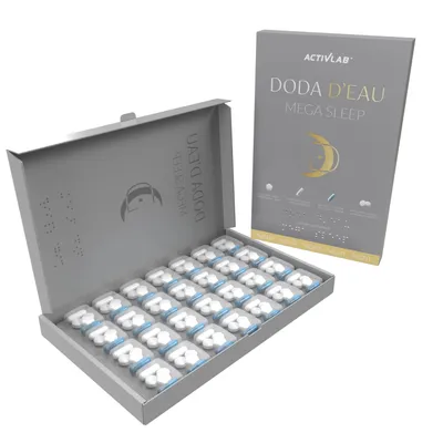 Obrázok produktu pre Activlab DODA D'EAU Mega Sleep - 28-dňový inteligentný nočný systém s melatonínom, GABA, horčíkom, apigenínom, teanínom a glyciom