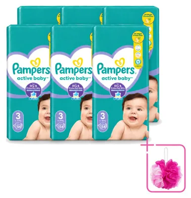 Immagine prodotto di 6 pannolini Pampers Active Baby, taglia 3, 6-10 kg - confezione risparmio - 6 pezzi