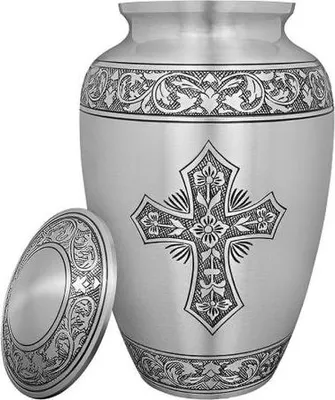 Immagine prodotto di Urne XXL per ceneri umane e animali domestici-3,5l|Urne in metallo per cani e gatti|Elegante urna commemorativa per ceneri umane|Urna in argento opaco