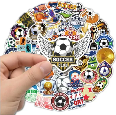 Image de Set d'autocollants de football, 50 pièces, colorés, à créer soi-même