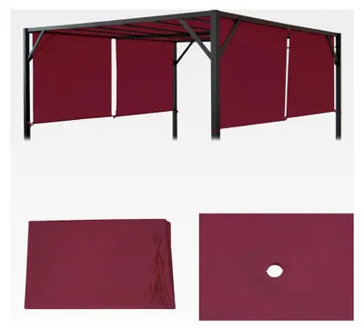 Produktbild von Ersatzbezug für Dach der Pergola Pavillon Baia 3x3m - Bordeauxrot