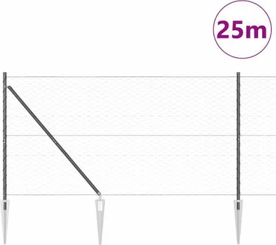 Immagine prodotto di Recinzione esagonale con pali, 25 x 1,4 m, acciaio rivestito in PVC