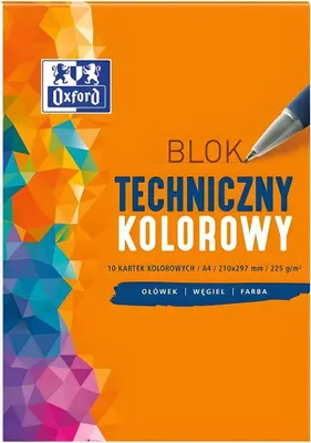 Immagine prodotto di Blok techniczny A4 10 kartek Oxford kolorowy