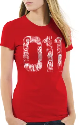 Produktbild von style3 Eleven 11 Damen T-Shirt demogorgon elfie dustin, Farbe:Rot, Größe:L