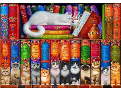 Produktbild von BLUEBIRD Puzzle Katzenbibliothek 1000 dlks