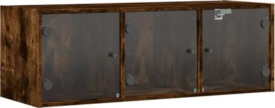 Produktbild von vidaXL Wandschrank mit Glastüren Räuchereiche 102x37x35 cm