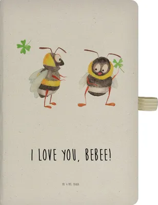Produktbild von Mr. & Mrs. Panda Adressbuch Bienen Paar - Transparent - Geschenk, Liebesbeweis, Journal, Schreibheft, Valentinstag, Reisetagebuch, Hochzeitstag, notizbuch, für Frauen