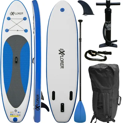 Produktbild von SUP Board EXPLORER Stand Up Paddle Surfboard aufblasbar Paddel ISUP 300x76x15cm