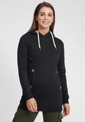 Produktbild von OXMO OXVicky Damen Sweat Hoodie Long Pullover Kapuzenpullover mit Kapuze Kordelzug Regular fit