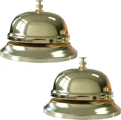 Productafbeelding van Stukken call bells - Set van 2 - Receptiebel roestvrij met heldere en luide stem