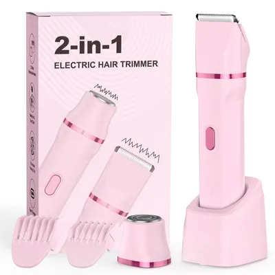Produktbild von Rasierer Damen Gesichtshaarentferner für Frauen 2 in 1 Intimrasierer für Frauen 2 Aufsätzen und Präzisionskamm für Arm und Bein und Bikini IPX7 Wasserdicht
