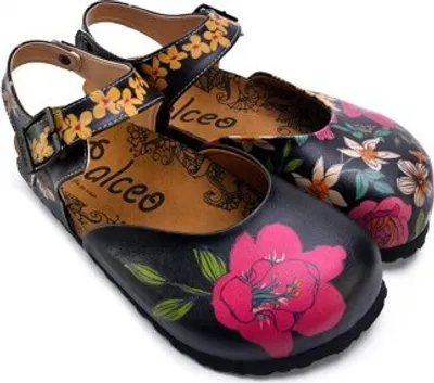 Produktbild von Damenschuhe Calceo Klassische Sandalen mit Blumen CAL1609 39
