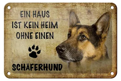 Produktbild von Blechschild Spruch 18x12cm Schäferhund Hund ohne kein Heim