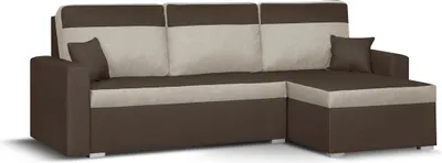 Produktbild von ASTO3 Ecksofa mit Schlaffunktion - Dunkelbraun/Beige