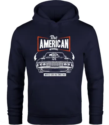 Produktbild von Hoodie Herren American Muscle Car Auto Tuning Retro Kapuzenpullover Neverless® navy M