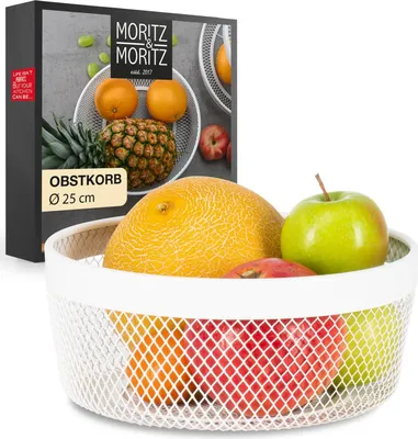Produktbild von Moritz & Moritz Obstschale Weiss Metall 25cm