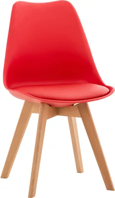 Produktbild von CLP Esszimmerstuhl Linares Mit Buchenholzgestell rot Material Kunststoff