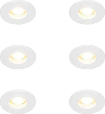 Produktbild von QAZQA - Set mit 6 modernen Bad I Badezimmer-Außen Einbauspots weiß - Shed I Außenbeleuchtung - Aluminium - LED geeignet GU10