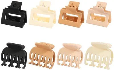 Obrázek produktu pro Velké plastové sponky do vlasů pro ženy, tělová barva, 8 kusů
