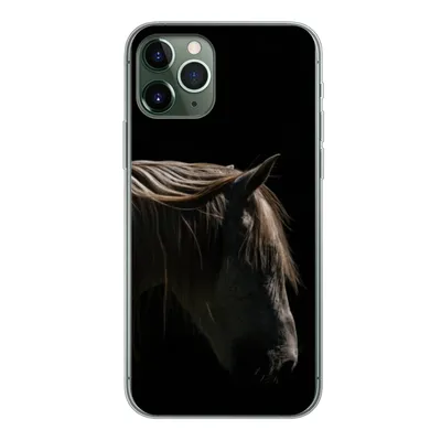 Produktbild von MuchoWow® Handyhülle Schutzhülle Hülle für iPhone 11 Pro Pferd - Tiere - Weiß Silikon Softcase Handy Hülle - Handy