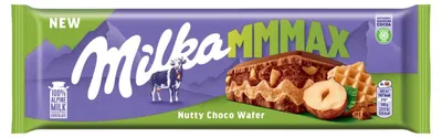 Produktbild von Milka Mmmax Waffel mit Haselnussfüllung und Nussstückchen in Milchschokolade 270 g