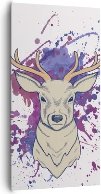 Produktbild von Bild auf Leinwand - Leinwandbild - Hirsch Abstraktion - 65x120cm - Wand Bild - Wanddeko - Leinwanddruck - Bilder - Kunstdruck - Wanddekoration - Leinwand bilder - Wandkunst - PA65x120-3691
