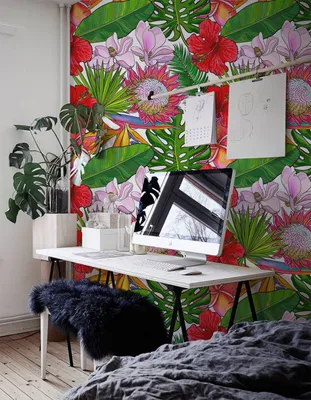 Produktbild von Coloray Fototapete 104x70 cm Latextapete Magicstick - Monstera-Blumen