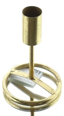 Produktbild von nature trends Stabkerzenhalter Goldfarben mit Fuß 15 cm - Metall