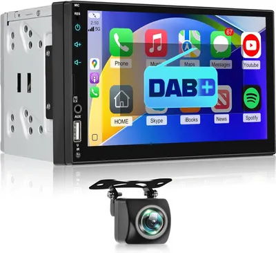 Imagen del producto de Radio para coche 2-DIN - Sistema de audio para coche - Reproductor multimedia - Radio con pantalla táctil - Radio DAB+ - Pantalla de 7 pulgadas