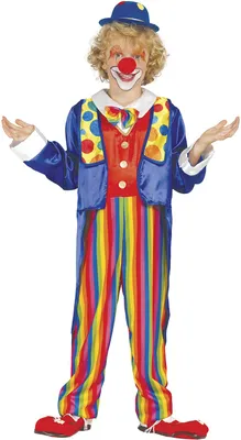 Productafbeelding van Kleurrijk clownenpak voor kinderen, maat 98-146, maat: 110/116