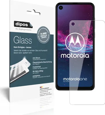 Produktbild von 2x Schutzfolie für Motorola One Action - Anti-Shock 9H Folie dipos Glass Kunststoffglas