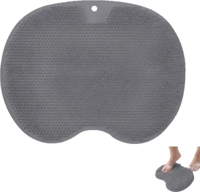 Produktbild von Rutschfestes Silikon Massagepad, Rückenschrubber, Foot Scrubber Bath Duschbürste,(dunkelgrau)