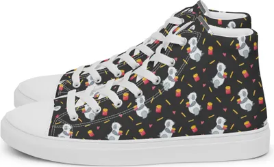 Produktbild von Mr. & Mrs. Panda Turnschuhe Damen Panda Pommes Größe 43 - Grau - Geschenk, Halbschuhe, Sneaker, Sportschuhe, Damenschuhe, Damensneaker, Muster, Stoffsneaker