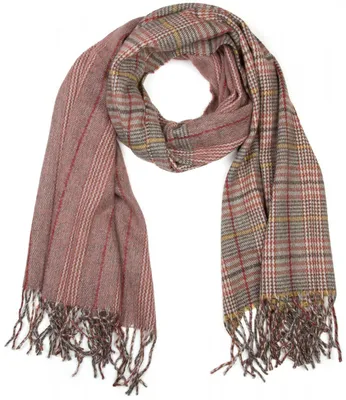 Immagine prodotto di styleBREAKER: sciarpa ampia XXL con frange, design "giorno e notte", motivo a quadri in stile tartan scozzese, unisex, articolo 01018138