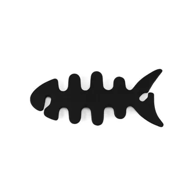 Obrázok produktu pre Kompaktný držiak káblov Fishbone - Čierny organizér na slúchadlá KP32968