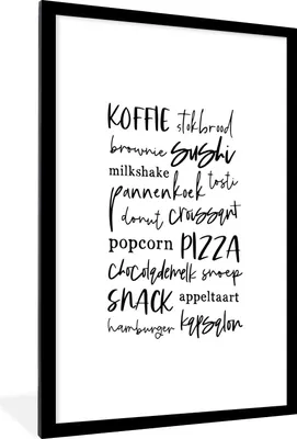 Produktbild von MuchoWow® Gerahmtes Poster Küche - Essen - Zitate 60x90 cm - Poster mit Schwarzem Bilderrahmen Wandposter Rahmen Foto Bilder - Dekoration - Wandposter Wohnzimmer - Hochwertig