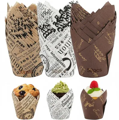 Cupcake-Förmchen aus Papier, 150 Stück, 3 Farben, fettabweisend