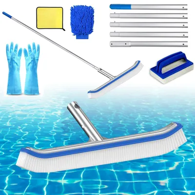 Immagine prodotto di Spazzola per la pulizia delle piscine da 43 cm, con estremità curve – Ideale per piscine