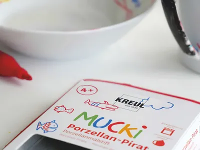 Image de KREUL 27157 KREUL Porzellan-Pirat Stylo de peinture pour porcelaine "MUCKI", set de 5 pièces
